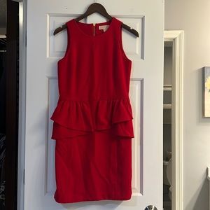 Lipstick Red Peplum Micheal Kors Dress